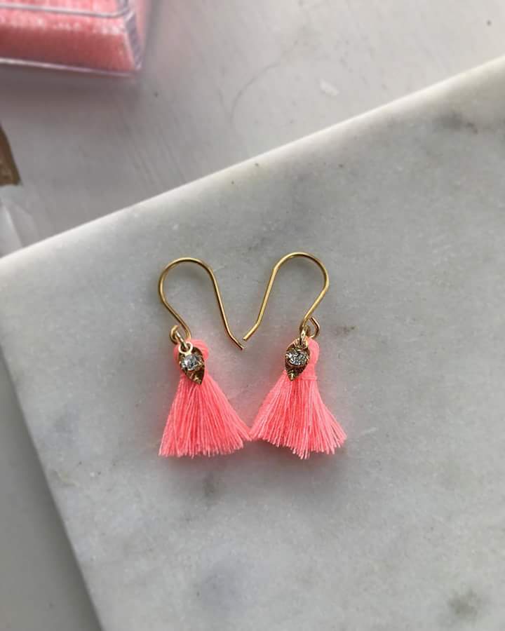 Bubblegum Pink Stone Encrusted Earrings