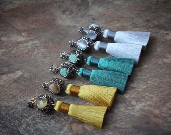 Chunky Stones and Colorful Tassel