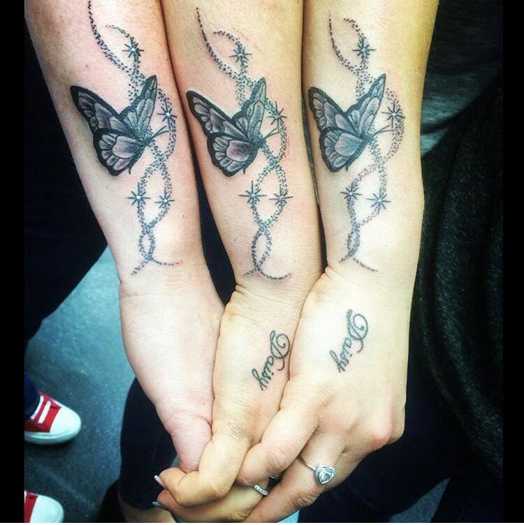 Classic Three Matching Tattoos on Three Sisters