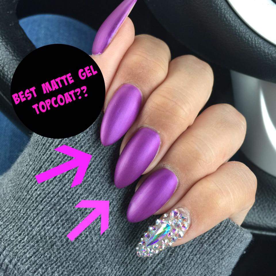 Classy Purple Matte Nail Art with Gel Topcoat