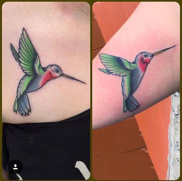 Colorful Birds Feather Fly Together Sibling Lightwave Tattoos Trends