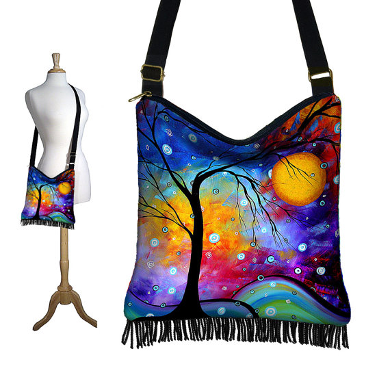 Colorful Hippie Zipper Boho Bag - Fringe Boho Bag