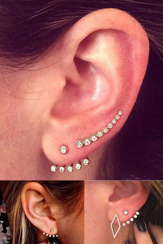 Cool Trendsetting Swarovski Ear Climbers and Ear Jacket Earrings