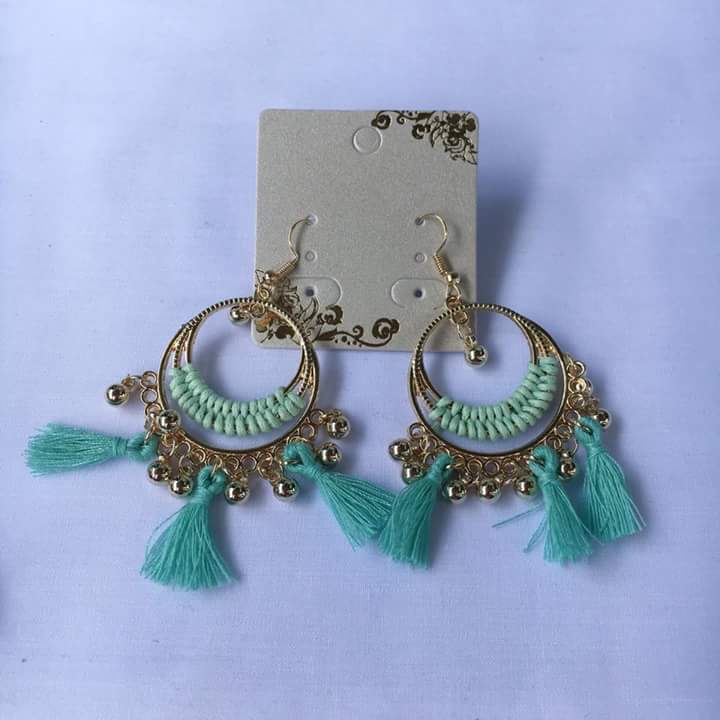 Dainty Hoop Earrings with Tassels