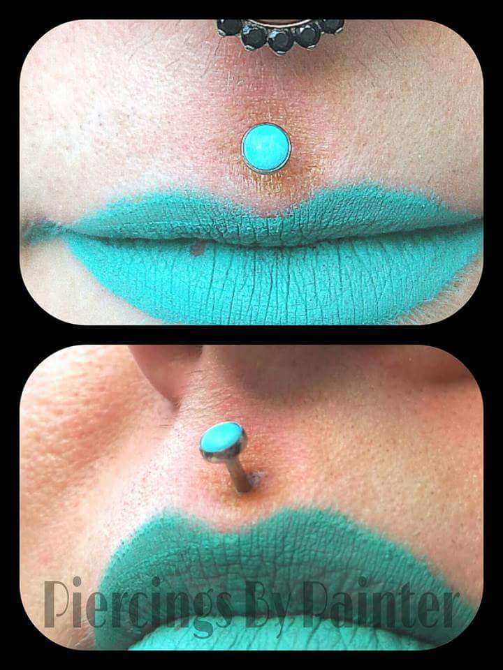 Distinctive Neon Blue Philtrum Jewelry