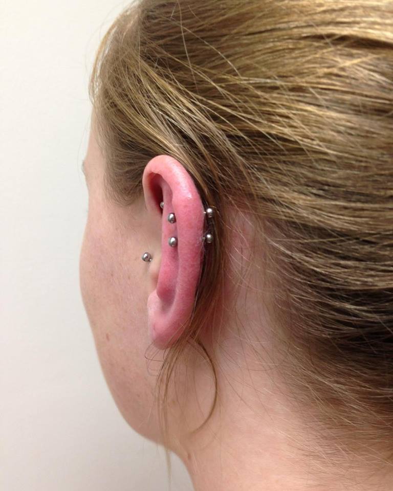 Double Helix Ear Piercing Idea