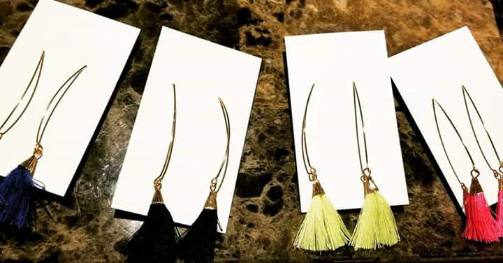 Double Tassel Long Gold Earring