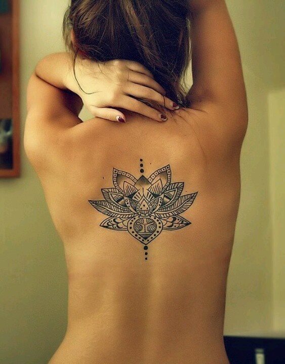 Elegant Bohemian Back Tattoo