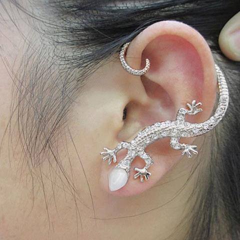 Exquisite 1PC Reptiles Design Crystal Rhinestone Ear Cuffs