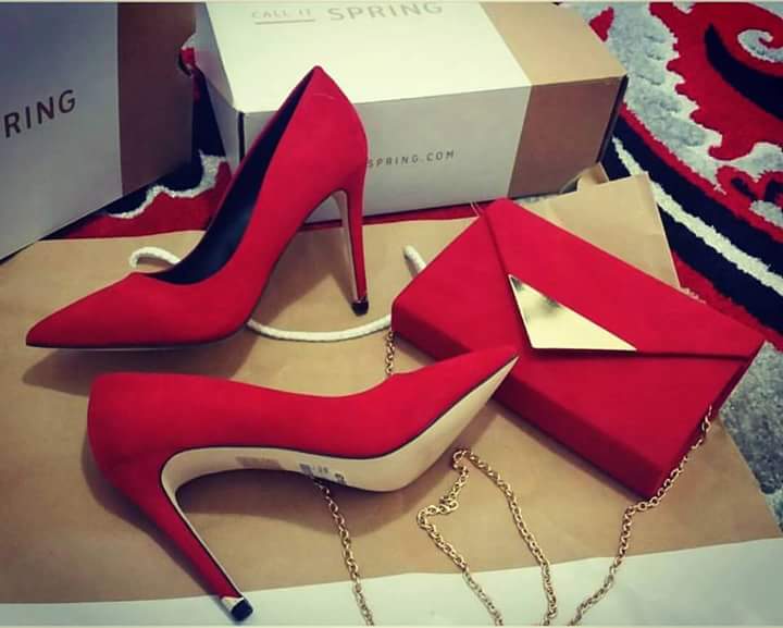 Fancy stiletto heels in red