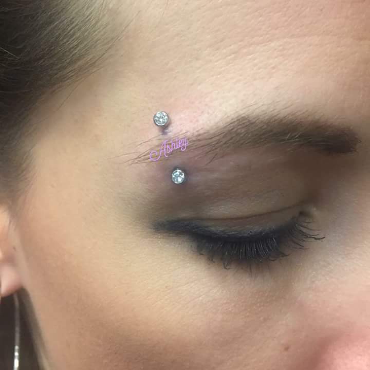 Fine Stones Double Brow Piercing