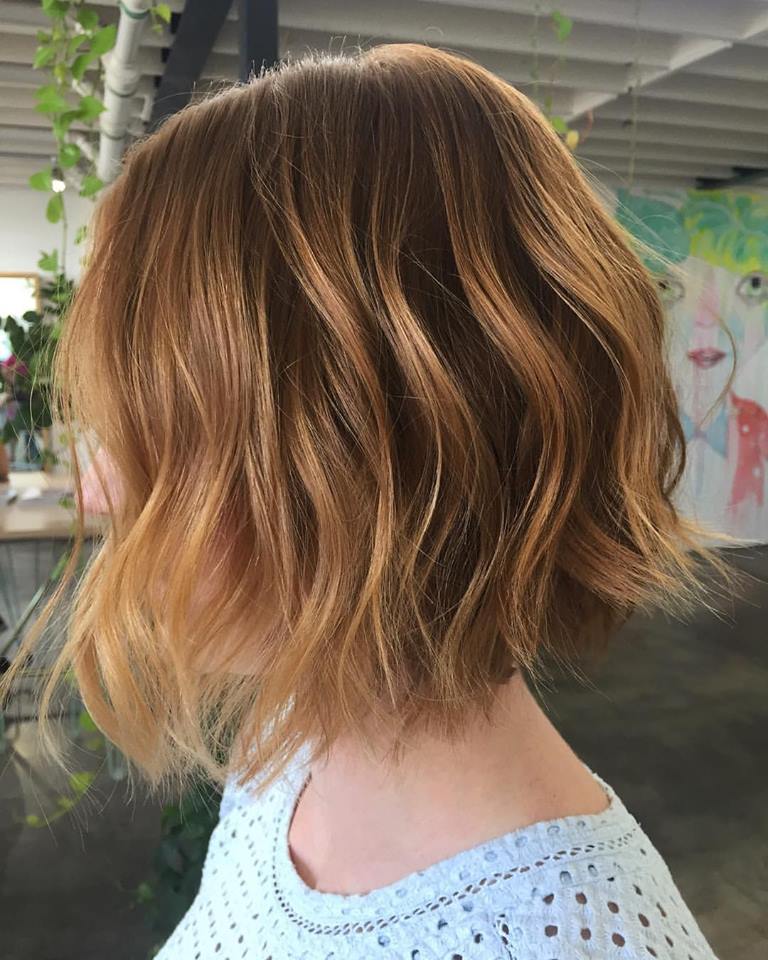 Fresh Blended Copper Freehand and Textured Bob Design