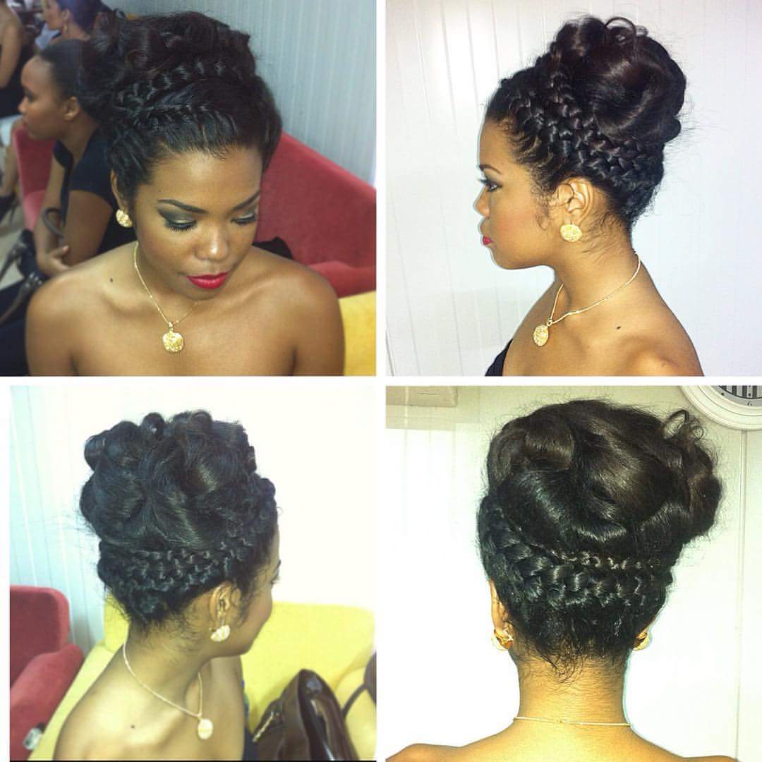 Front Fishtail And Simple Braided Updo Bun