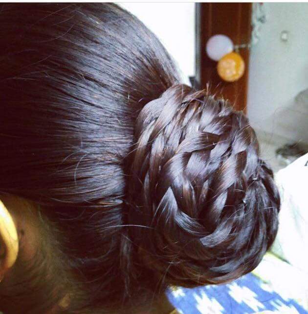 Fully Braided Bun For Long Hair