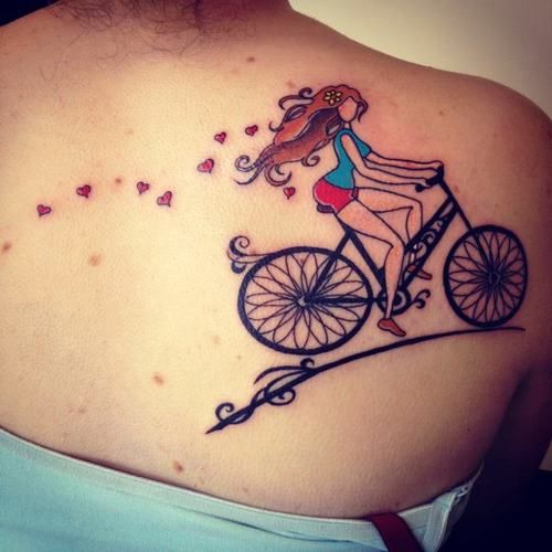 Girly Cycle Back Tattoo for Women