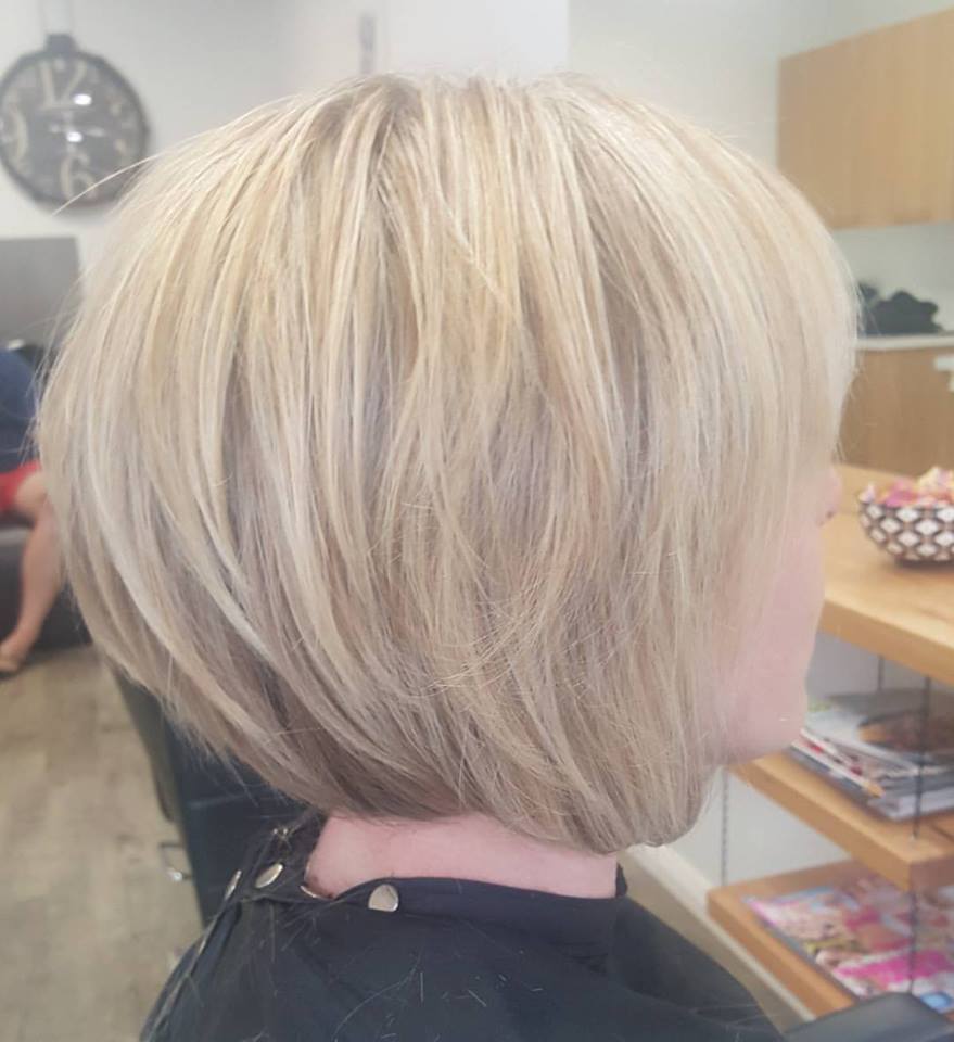 Gorgeous Blonde Textured concave blonde bob