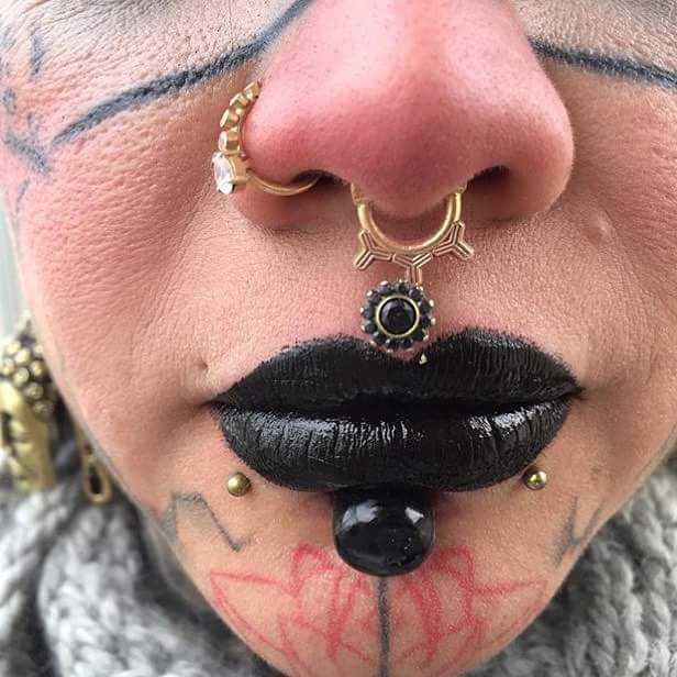 Gothic Black Piercings for Face