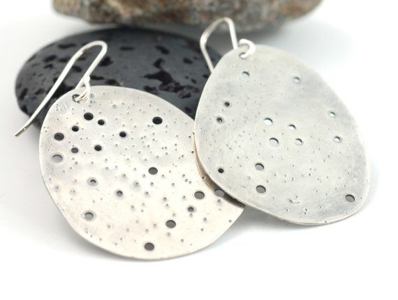 Hammered Design Constellation Earrings