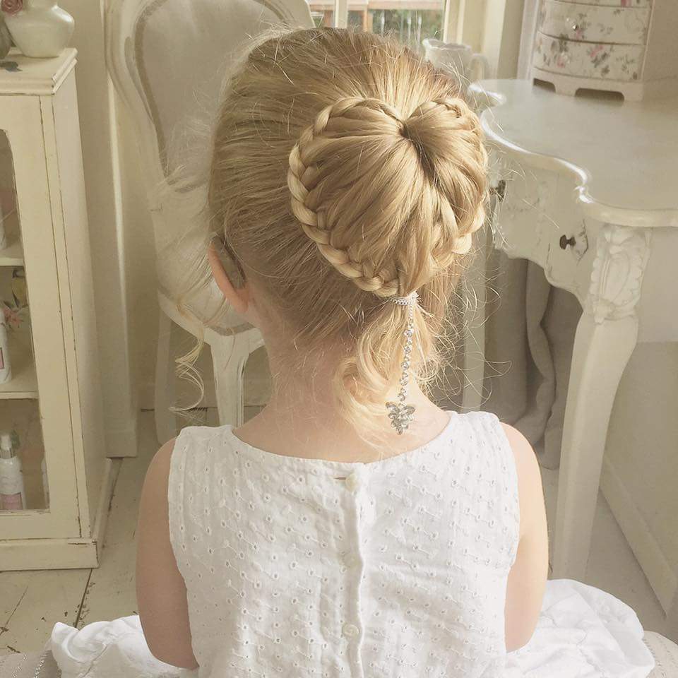 Heart Braided Bun With Small Pony Tail