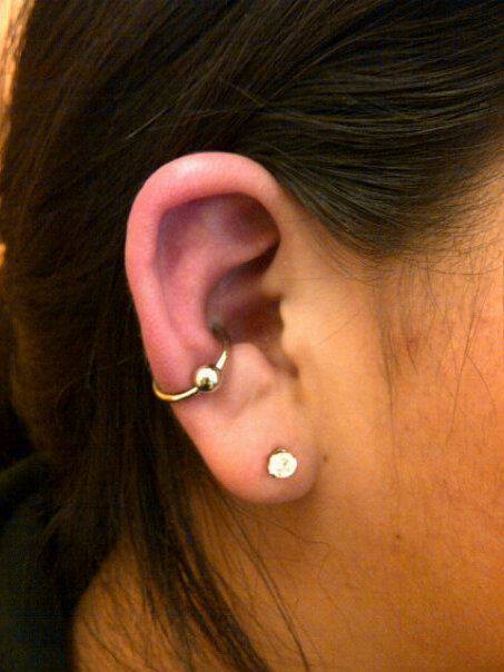 Hoop in Conch Piercings