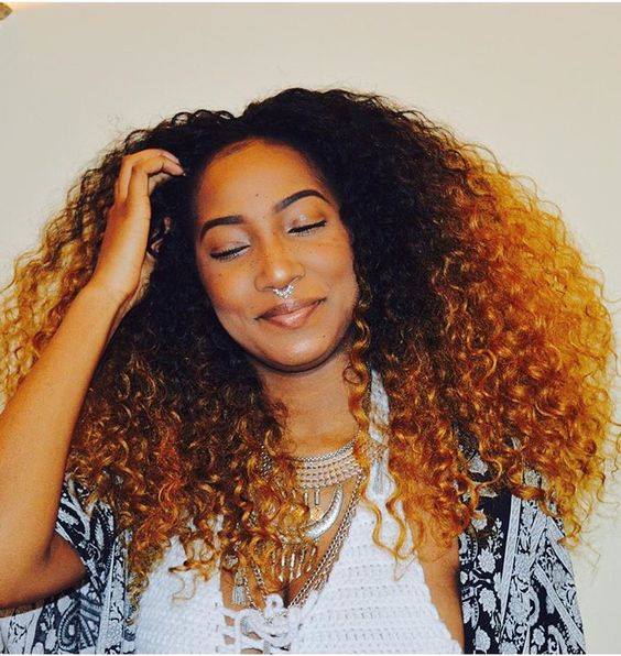 Innovative Ombre Curly Hair Rock or Pass for Long Hair