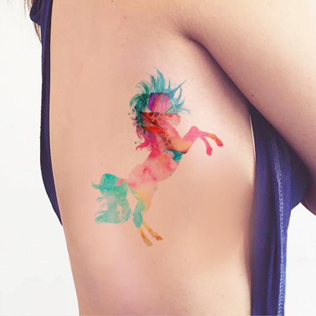 Latest Unicorn Watercolor Tattoo Design