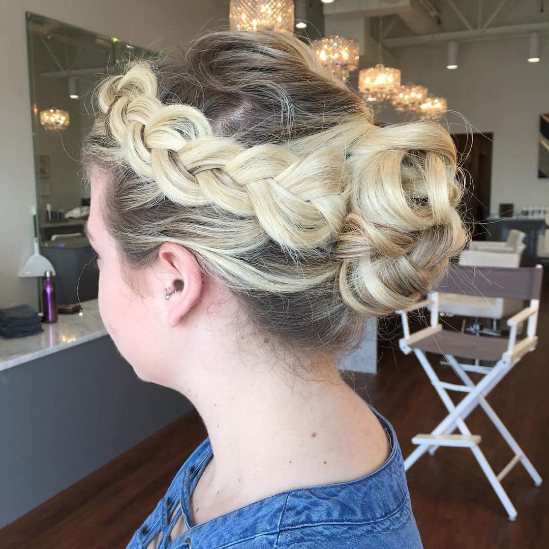 Left Side Braided Headband Bun