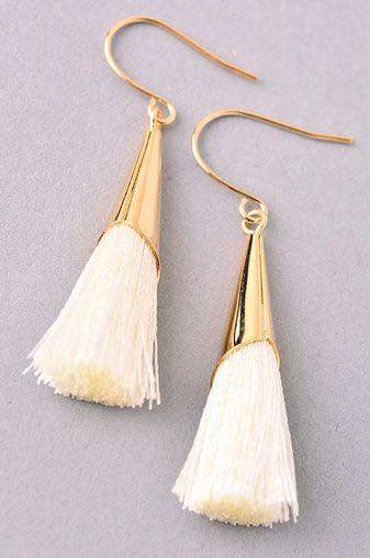 Minimalistic Gold and White Earring