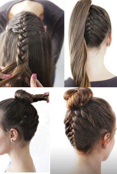 Neat Reverse Braided Silly Hair Bun