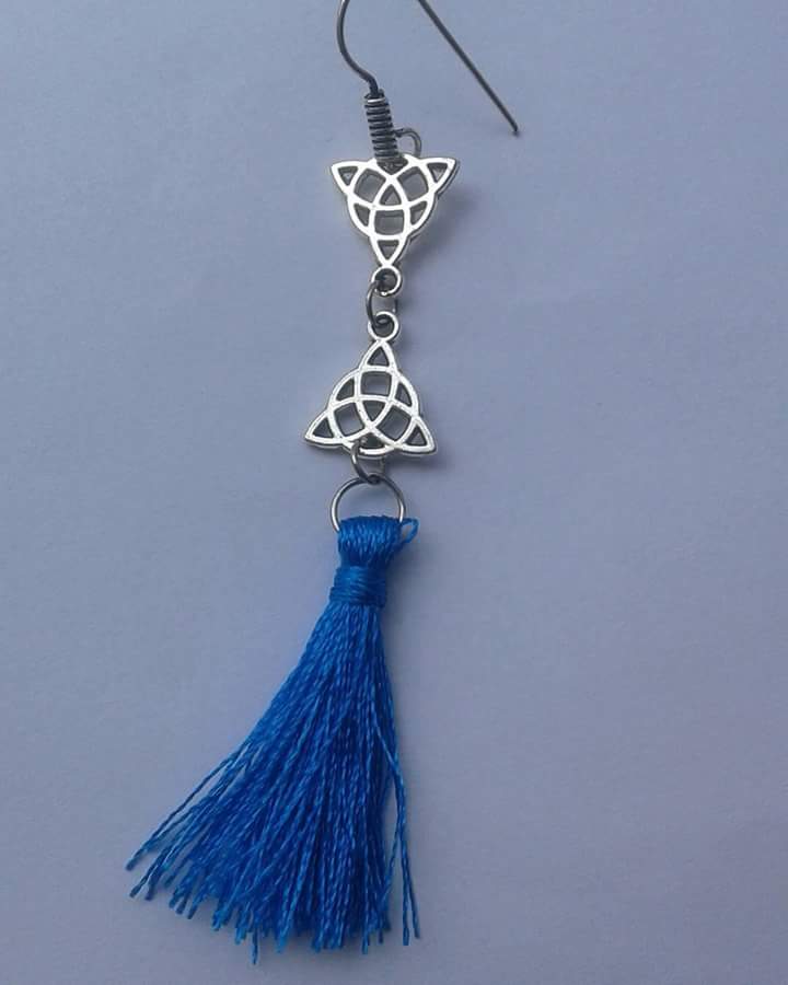 Ocean Blue Charm Tassel Earring