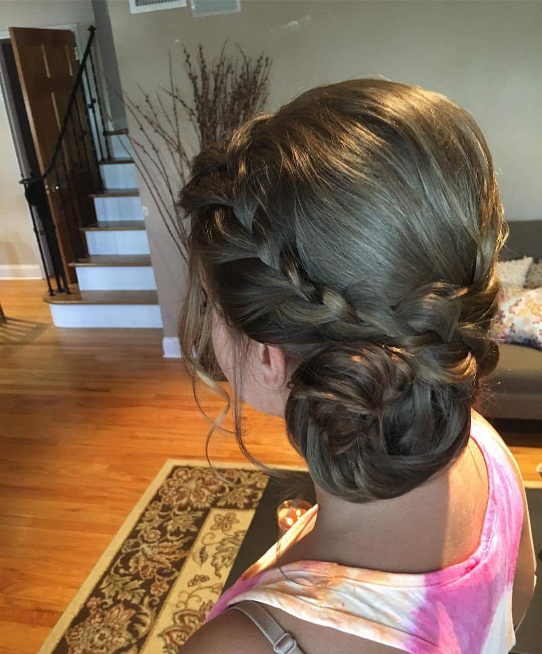 One Sided Braid Bun For Old School Look