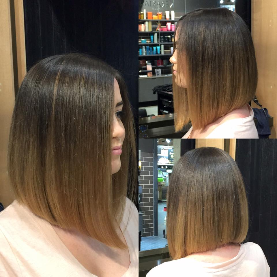 Outstanding LOB Hair Style with Soft Caramel Balyage