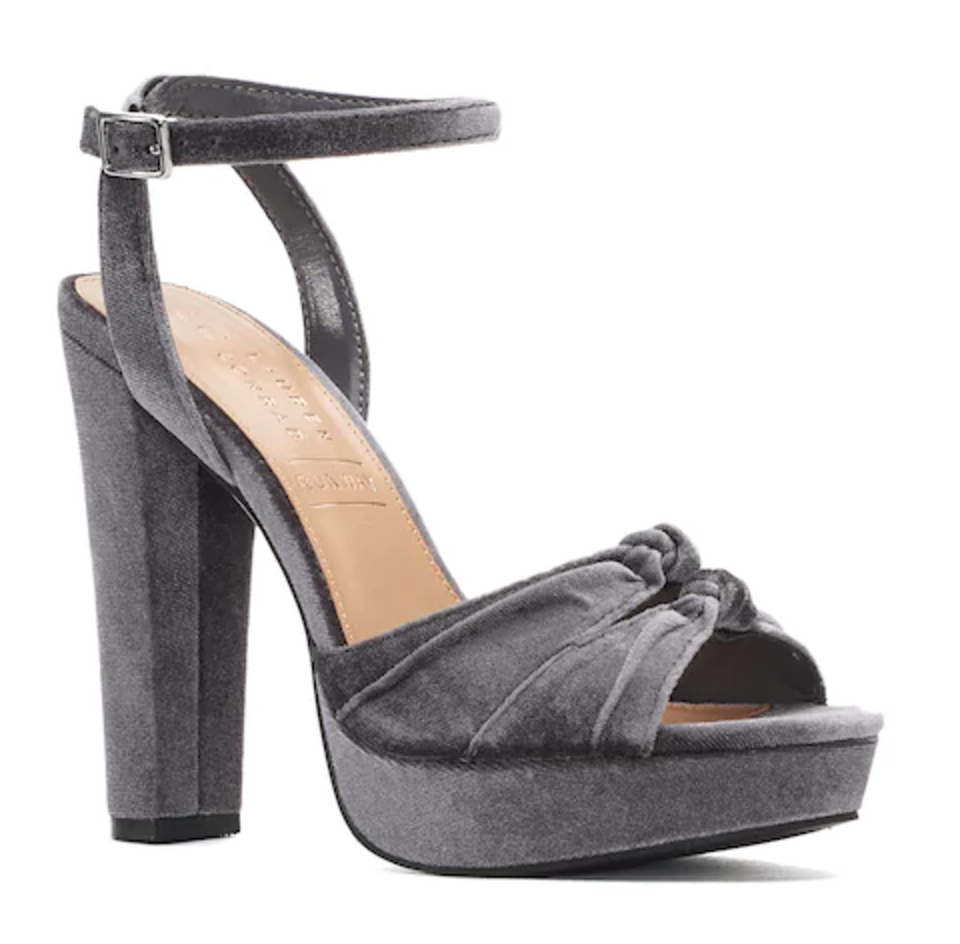 Peep Toe And Ankle Strap Mule Heel In Matte Finish