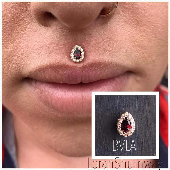 Ruby Red Cupids Bow Piercing