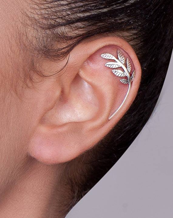 Silver Leaves Cartilage Earring Cartilage Earring