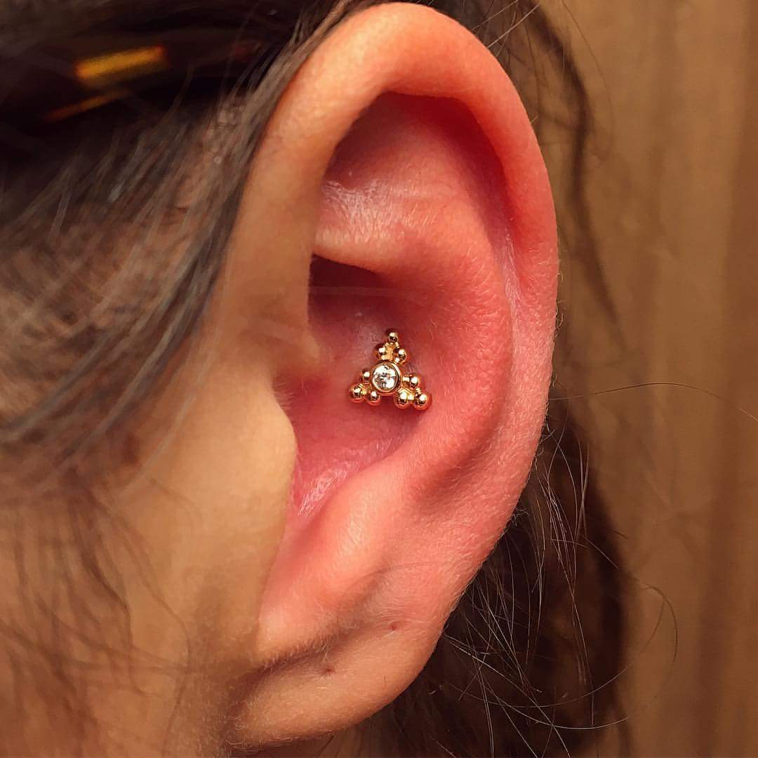 Simply Beautiful Triangle Beaded Conch Piercing Jewelry