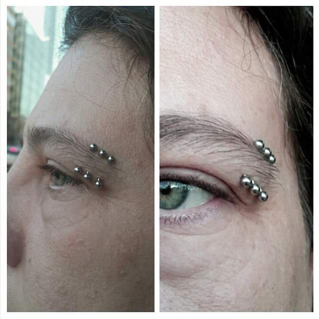 Stacked Sterling Silver Piercing for Brow