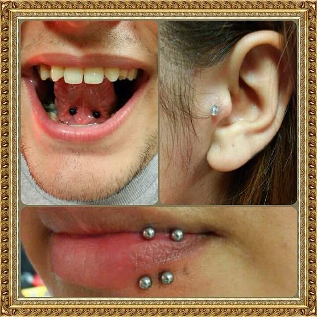 Stylish Multiple Piercing with Spider bite Piercing Idea