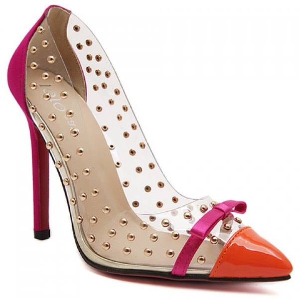 Transparent Sides With Studs Pumps To Get A Funky Look