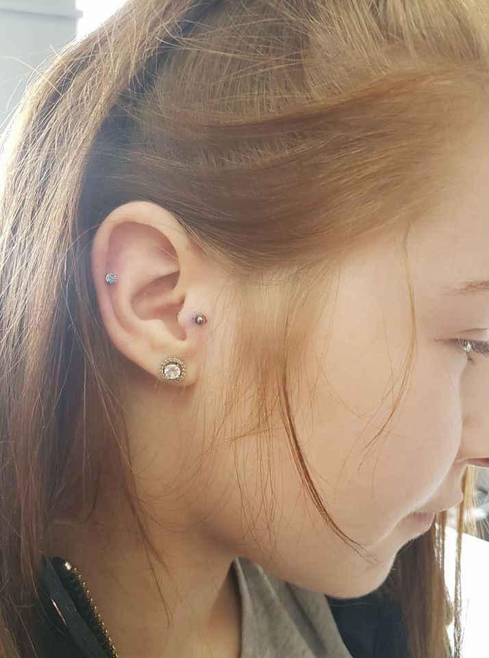 Upper Ear and Tragus Piercings