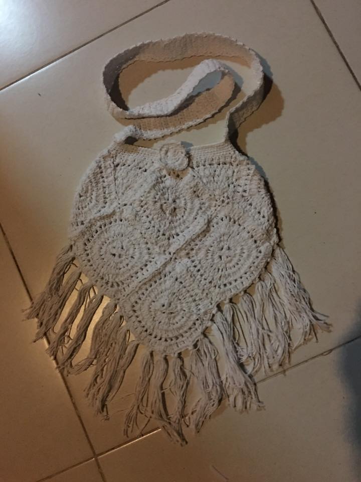 WHITE Beautiful boho bag for girls