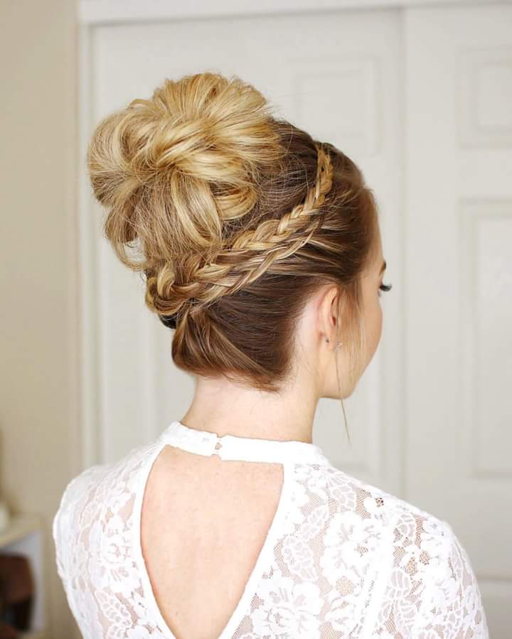 Wedding Braided Updo High Bun