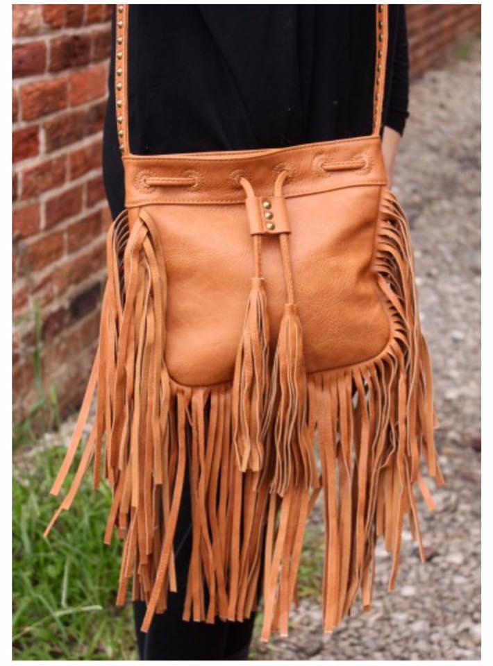 lather brown boho bag for girls