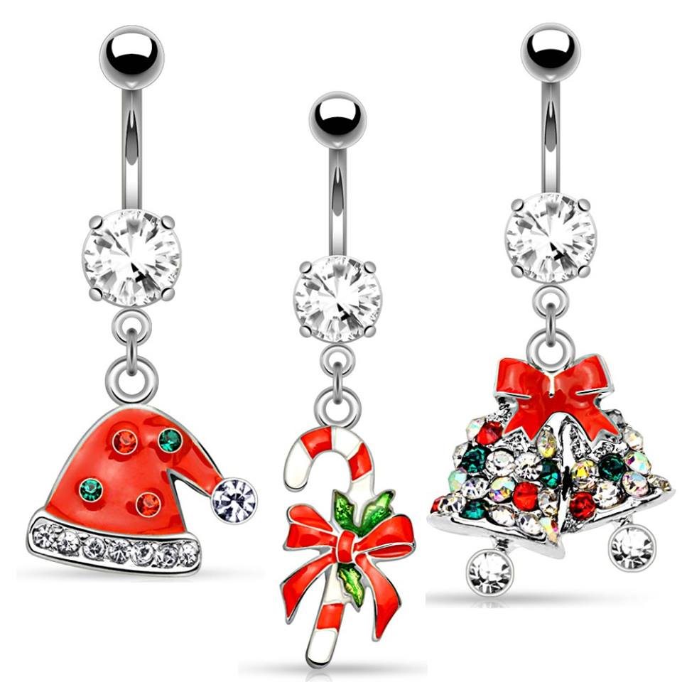 Cute Christmas Inspired Belly Rings