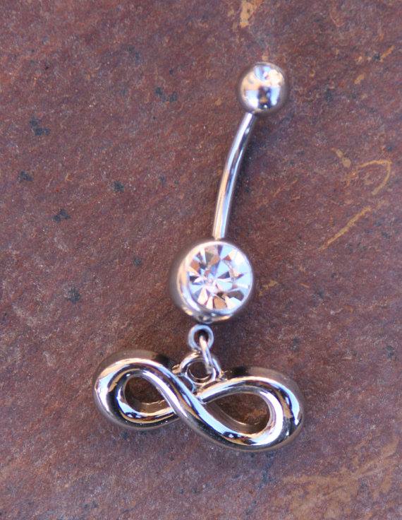 Infinity Symbol DeSIGNeR Belly Button Ring Simple Cute Blingy Awesome and Trendy