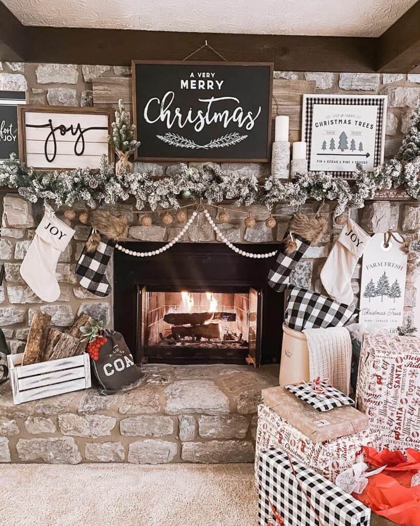 Cottage Living Room With Brick Fireplace