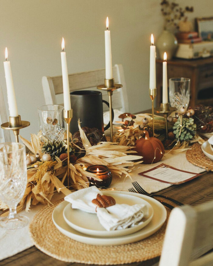 DIY Boho Thanksgiving Idea for Table