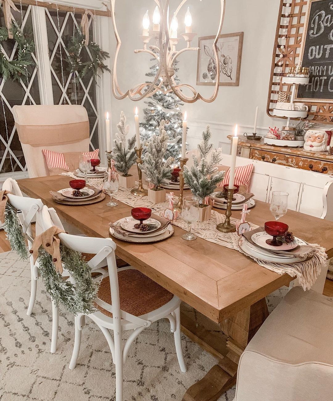 Festive Rustic Christmas Table Decoration