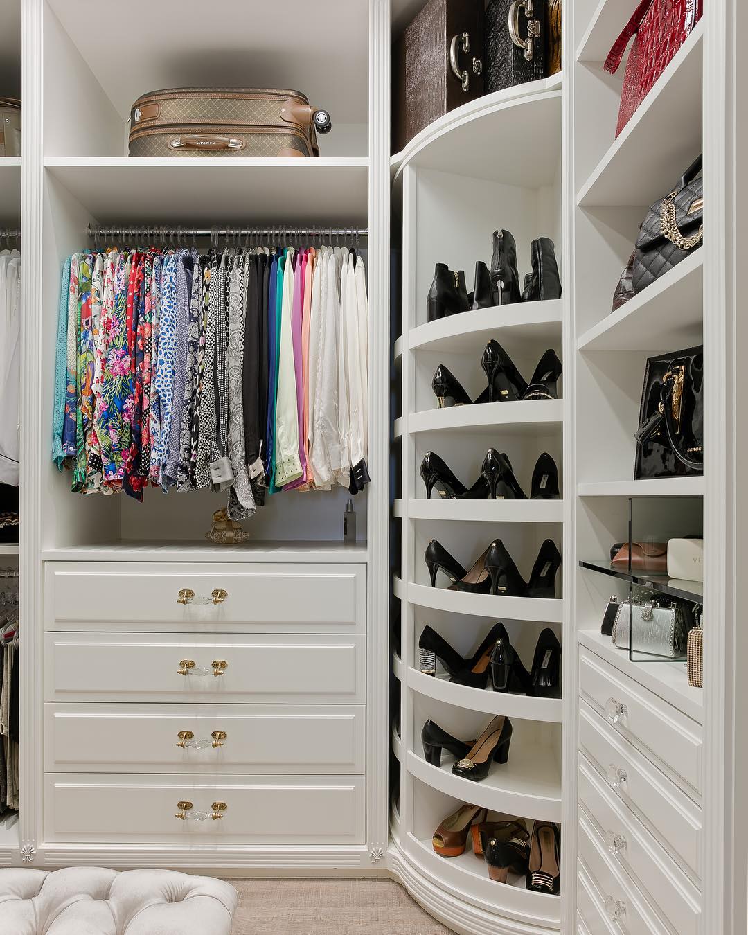  How about a closet with a circular shoe rack