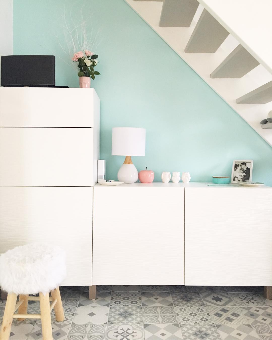 Pastel-toned walls